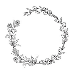 Flower and greenery frame and border