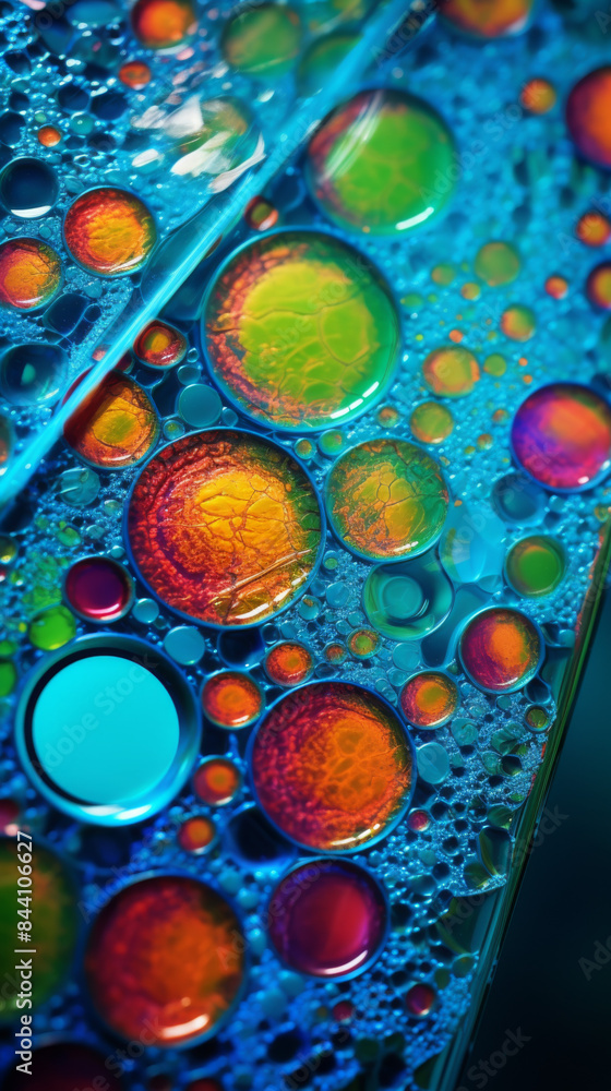 Poster a colorful image of many small circles of different colors