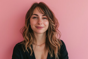 Fototapeta premium A close up portrait of a young woman with a subtle smile