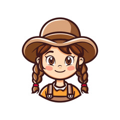 farmer girl with hat character