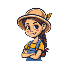 farmer girl with hat character