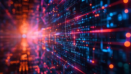 Obraz premium High-tech cybersecurity interface displaying network details