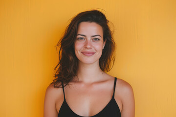 Fototapeta premium A close up portrait of a young woman with a subtle smile