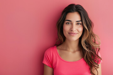 Fototapeta premium A close up portrait of a young woman with a subtle smile