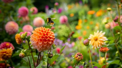 Bees Collecting Nectar on Flowers