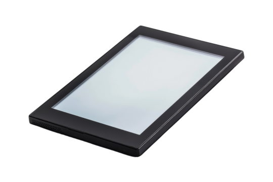 Black E-reader isolated on white background