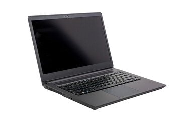 Black Laptop Computer With Blank Screen