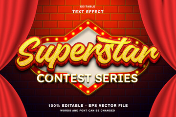 Superstar Contest 3d Editable Text Effect Template Style Premium Vector