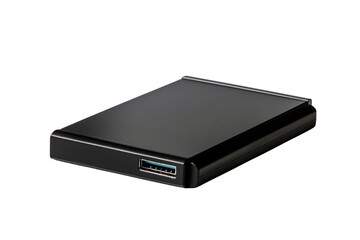 Fototapeta premium Black USB Hub with Blue Connector