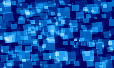 Polygon cube mosaic background in dark blue colors. abstract squares glass. soft digital motion.