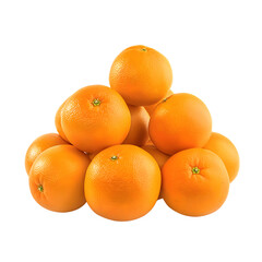 pile of oranges isolated on transparent background. generative ai