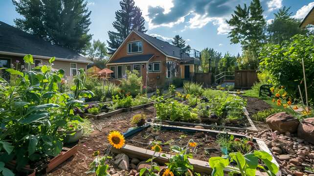 Sustainable Home Garden A backyard garden with vegeta c14ad9688f-4975-a235-d87fe8195b 4