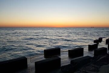 sunrise on the lake Michigan beach
