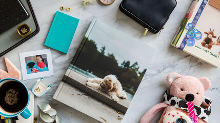 A festive collection of memories from special moments in a custom birthday photo album.