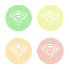 Vector Wifi Icon Circles Set In Multiple Color