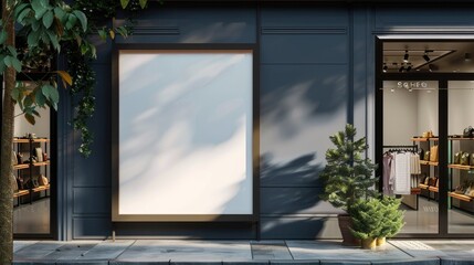 Mockup outdoor wall store shop sign