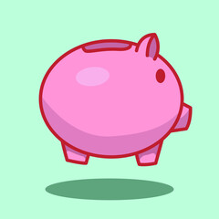 Pig Bank Cartoon Vector illustration. Vector Piggy Bank. Pig Piggy Bank coin vector illustration
and icon for print and digital design