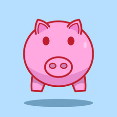 Pig Bank Cartoon Vector illustration. Vector Piggy Bank. Pig Piggy Bank coin vector illustration
and icon for print and digital design