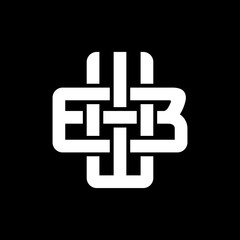 Fototapeta premium Initial letters B and W, BW, WB, logo, overlapping, monogram, white color on black background 