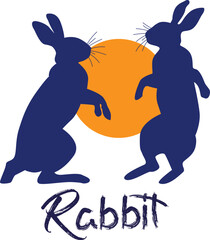 Lovely rabbit pet silhouette	
