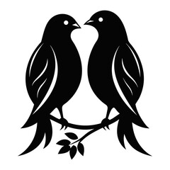 two birds on a branch