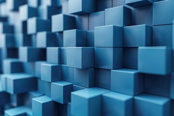 Obraz premium Abstract Blue Cube Wall