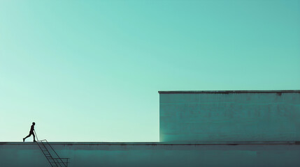 A person performing agility ladder drills with focus and determination in a peaceful outdoor setting.