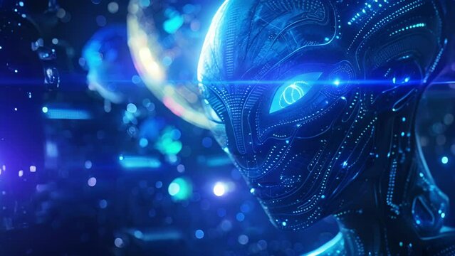 Using virtual reality technology the user interacts with a holographic alien species communicating and building a relationship with beings from a distant planet.