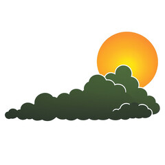 Sunset cute sticker isolated on transparent background png royalty-free image. Free for use & download.
