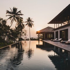 Obraz premium resort at dusk