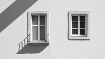 minimalistic window shadow isolated on a white background for a clean design