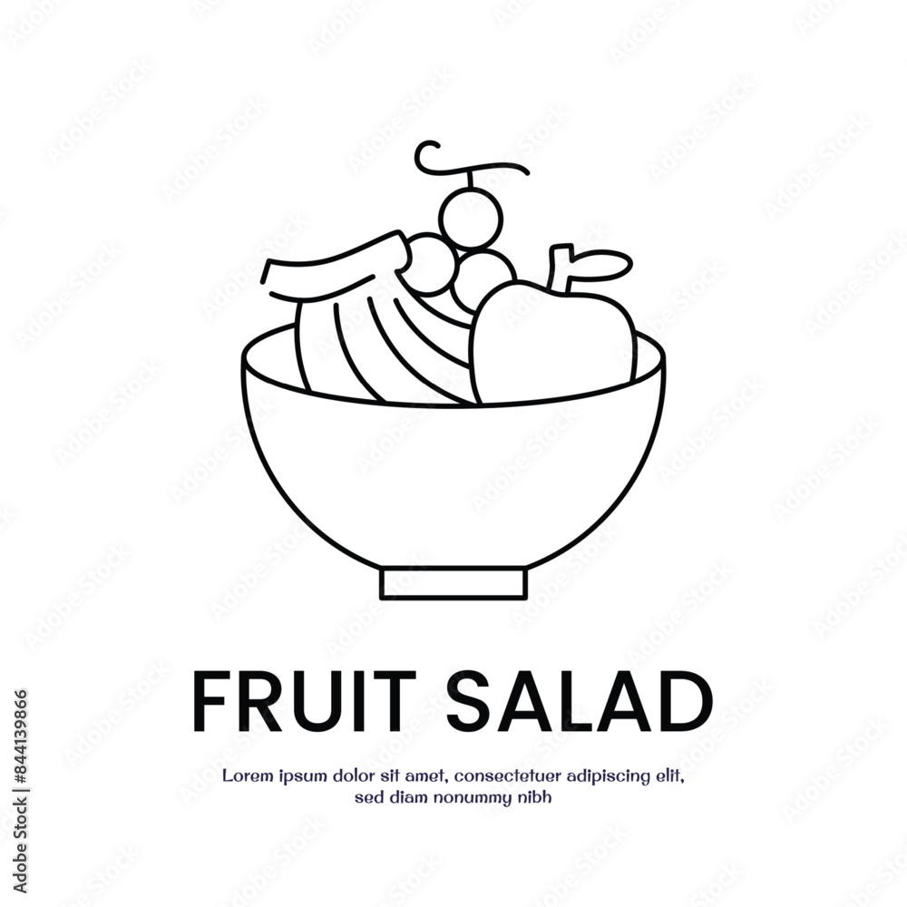 Aufkleber fruit salad thin outline icon vector design good for web or mobile app