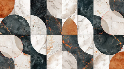 modern geometric marble tiles for contemporary interior decorations