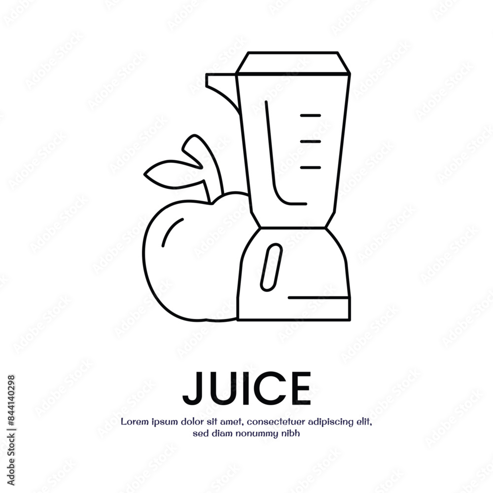 Poster juice thin outline icon vector design good for web or mobile app