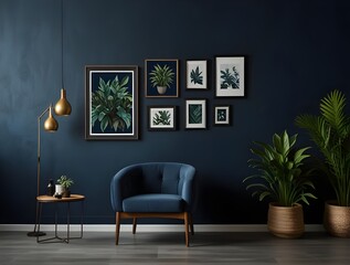 Modern Living Room with Green Sectional concept