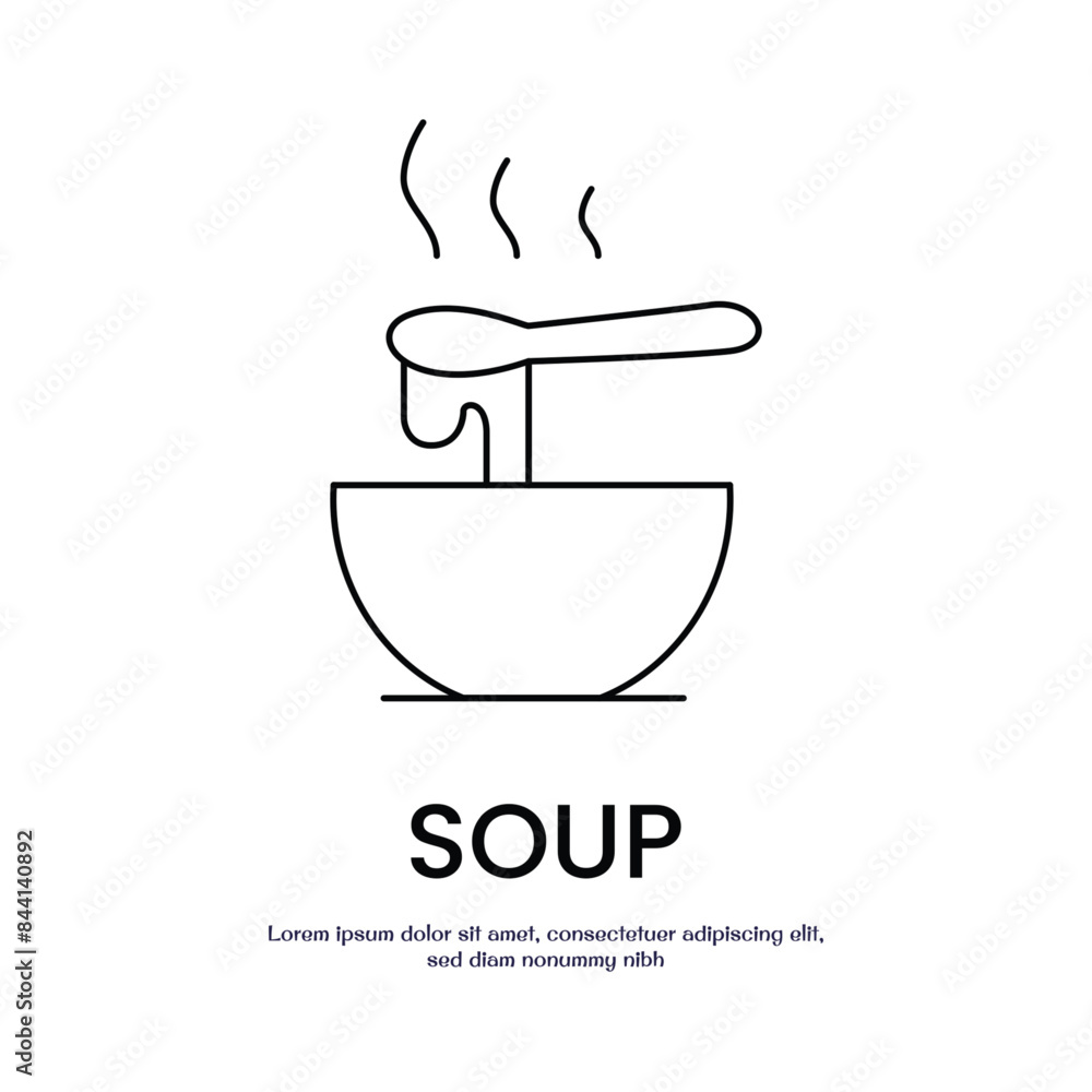 Aufkleber soup thin outline icon vector design good for web or mobile app