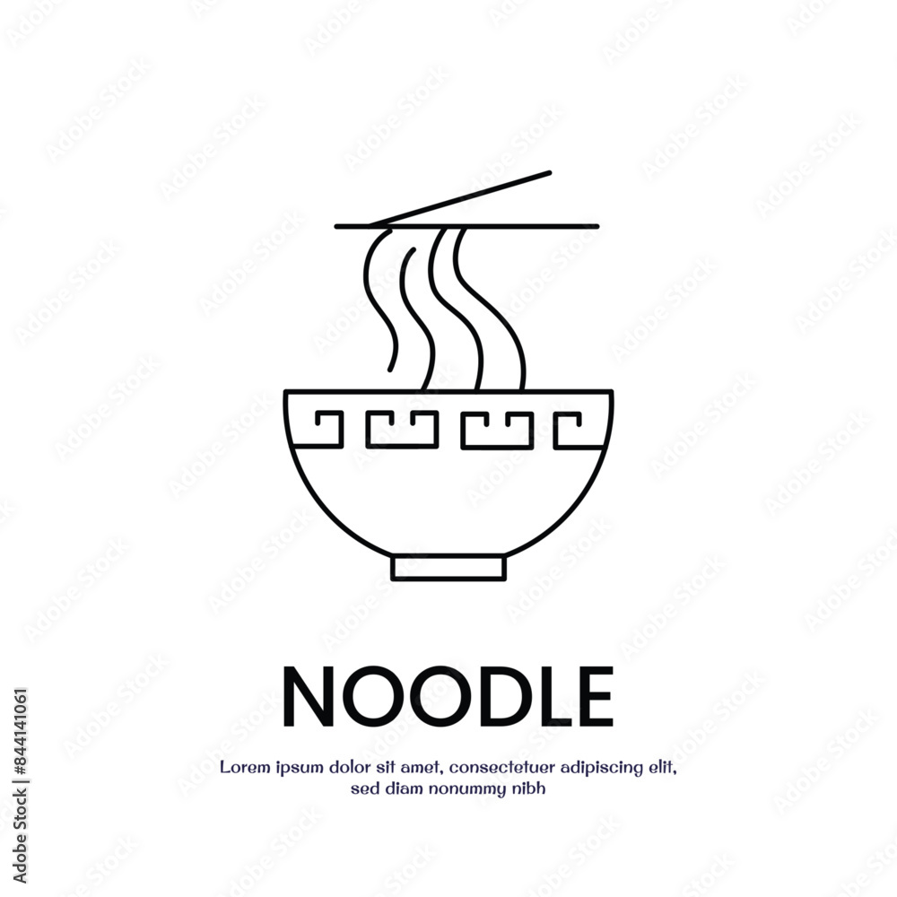 Poster noodle thin outline icon vector design good for web or mobile app
