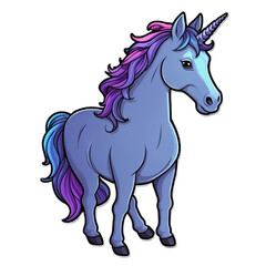 Obraz premium Unicorn cute sticker isolated on transparent background