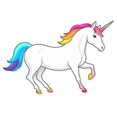Obraz premium Unicorn cute sticker isolated on transparent background