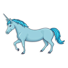 Obraz premium Unicorn cute sticker isolated on transparent background