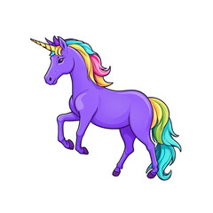 Fototapeta premium Unicorn cute sticker isolated on transparent background