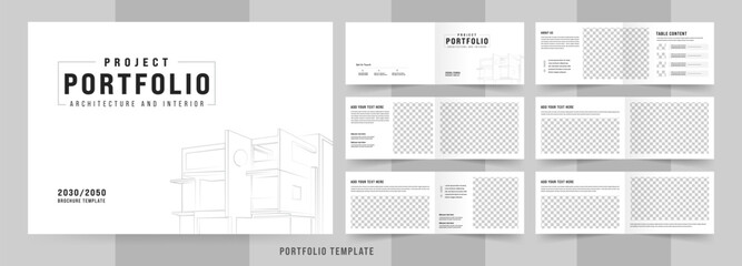 Landscape Architect Brochure, A4 size brochure design for interior portfolio template