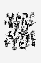 Naklejka premium BlackAndWhiteCartoon