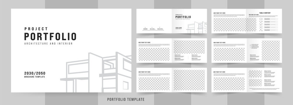 Landscape Architecture Portfolio Magazine Design, Black and White Portfolio Layout