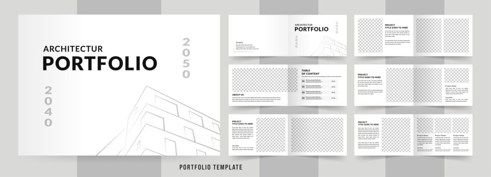 Landscape architecture profile brochure template and interior portfolio layout design