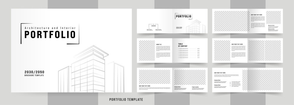Landscape architecture portfolio or interior portfolio template layout design	