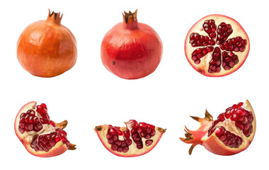 Isolated PNG Pomegranate Fruit, GENERATIVE AI