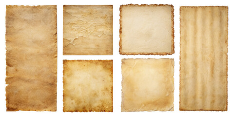 set of paper sheets, collection of old paper