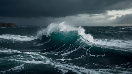 Fototapeta premium The Persistent Waves and Sturdy Rocks