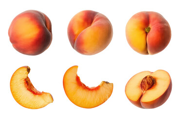 Isolated PNG Peach Fruit, GENERATIVE AI
